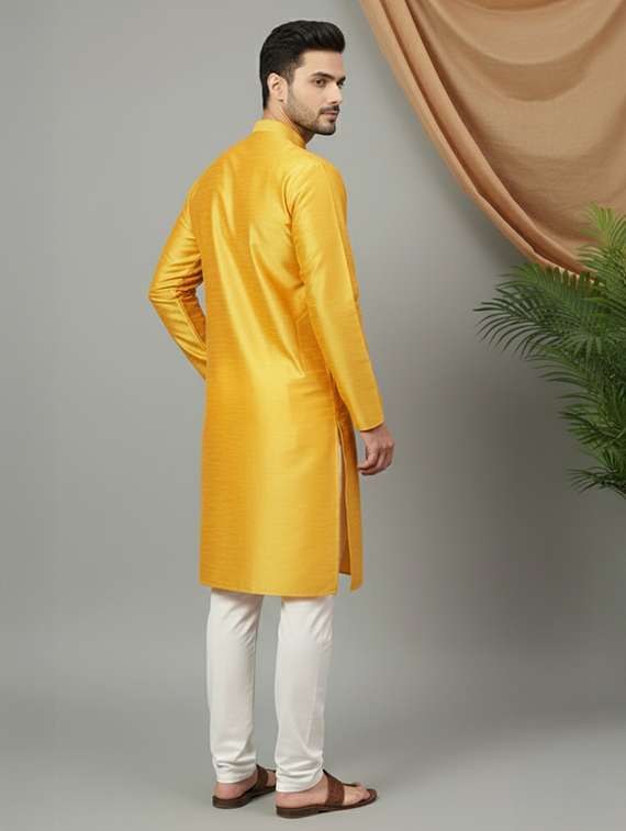 men self design mandarin neck long kurta - 22326517 -  Standard Image - 3