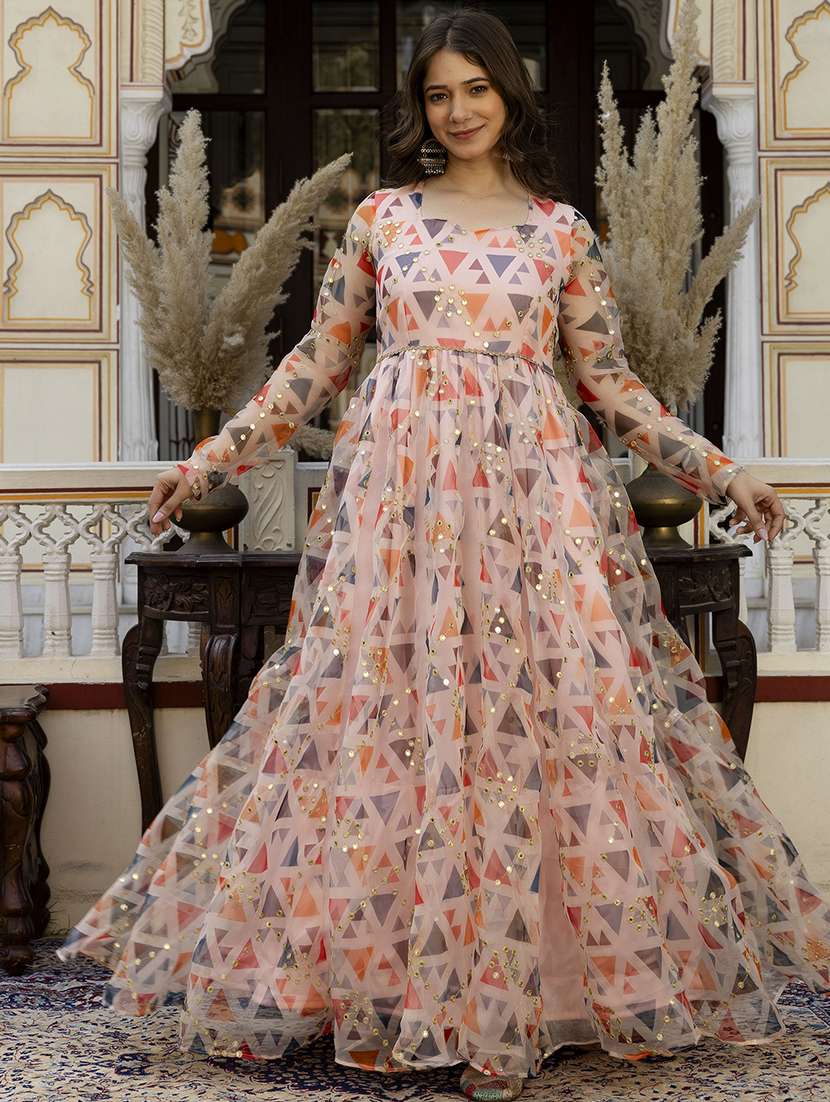 women printed sweetheart neck dress