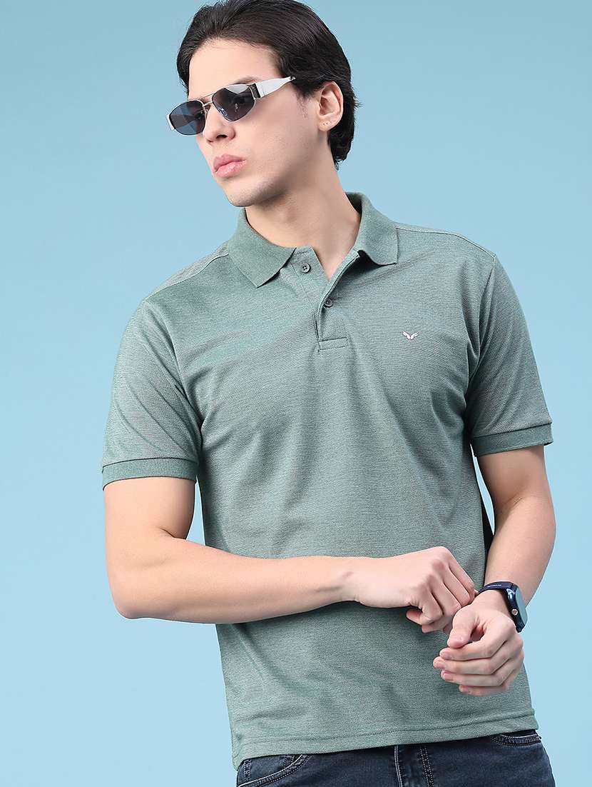 men solid short sleeve regular fit polo t-shirt