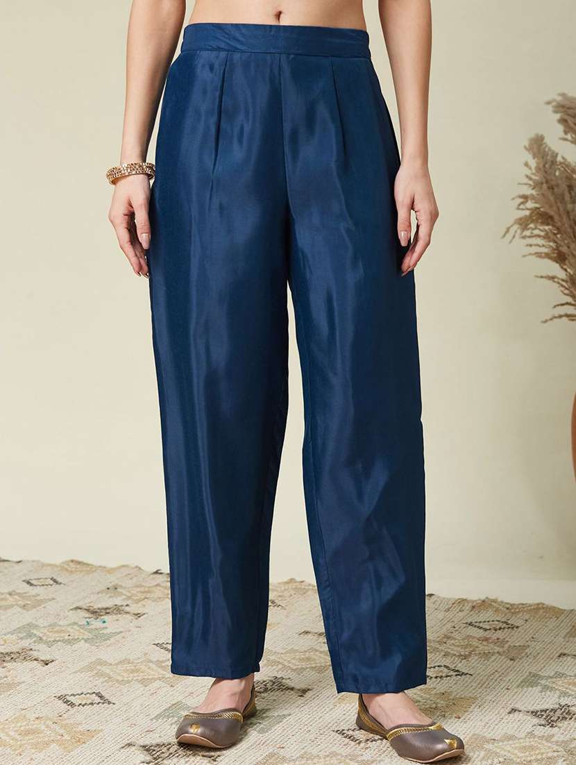 women solid with work long sleeve kurta pant with dupatta set - 22326580 -  Standard Image - 5