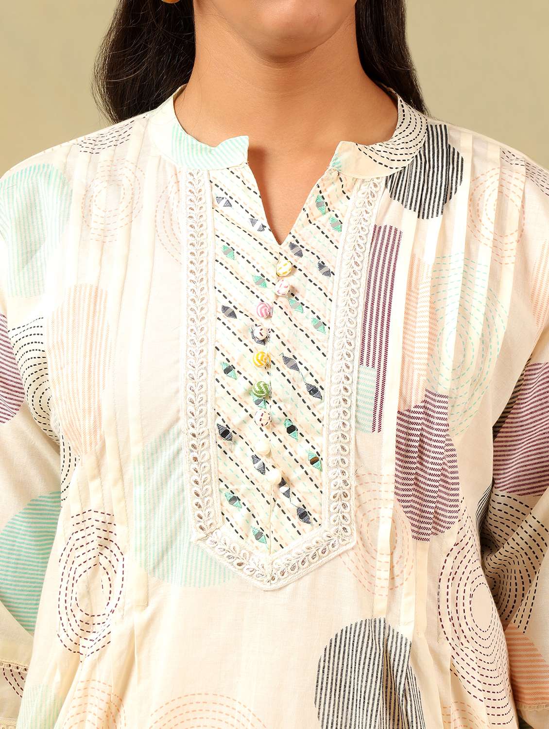 women printed three quarter sleeve kurta pant with dupatta set - 22326587 -  Standard Image - 5