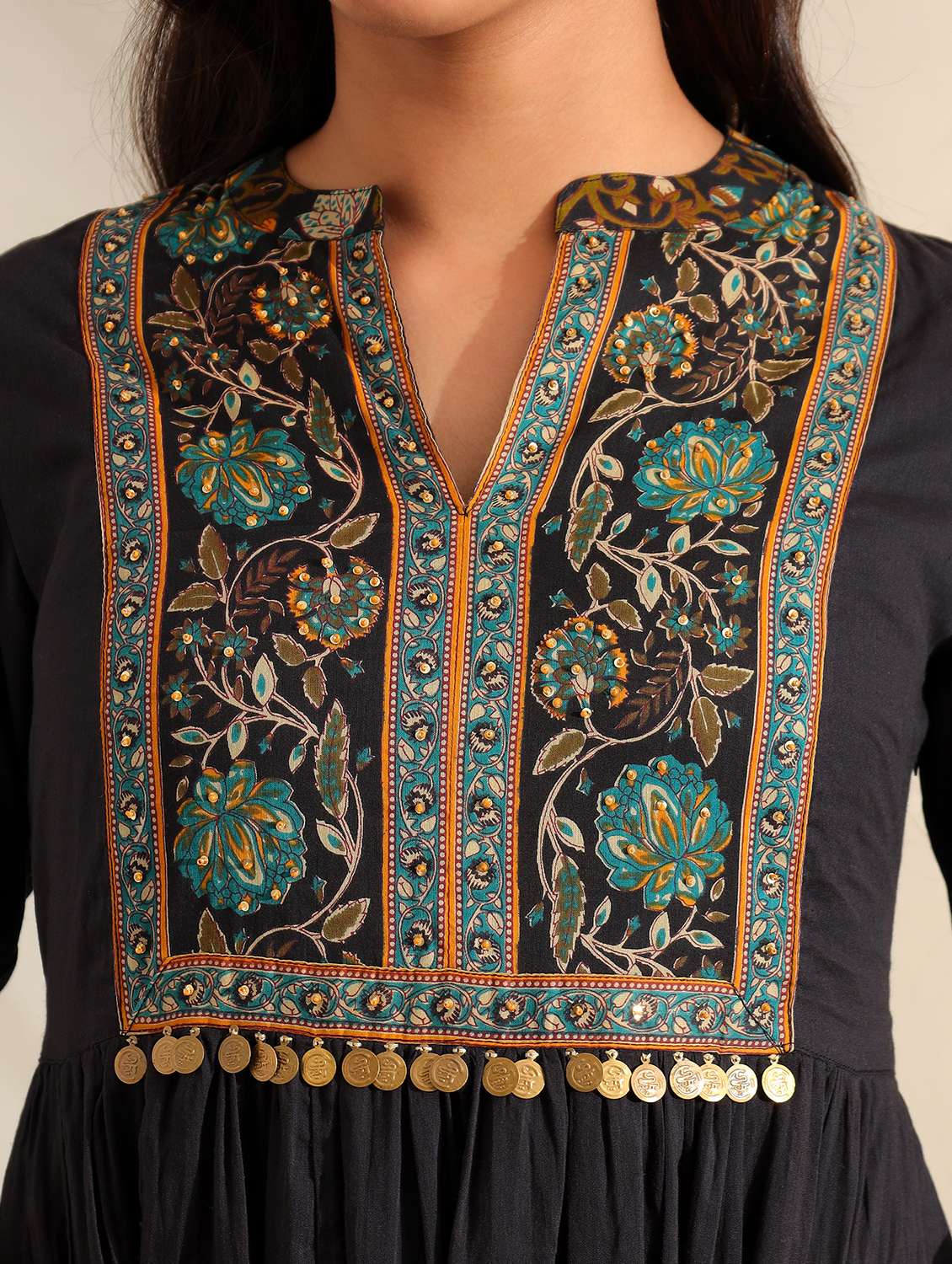 Women Floral Three Quarter Sleeve Tiered Ethnic Dress - 22326589 -  Standard Image - 5