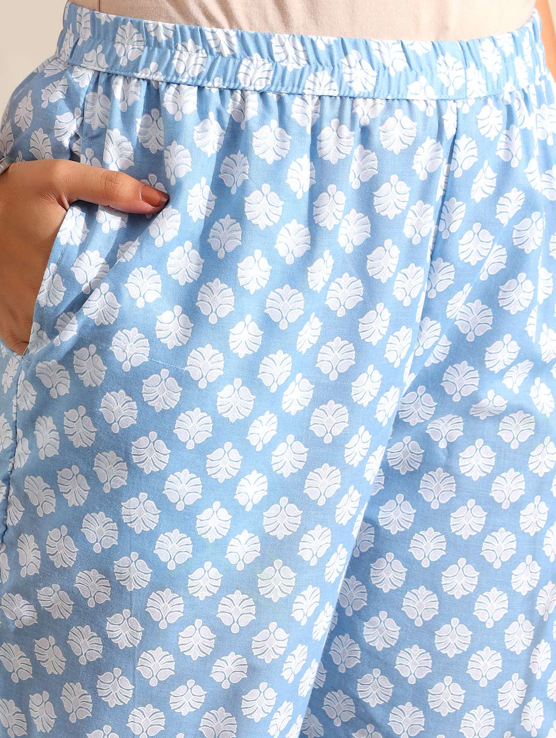 women floral three quarter sleeve kurta pant with dupatta set - 22326625 -  Standard Image - 5