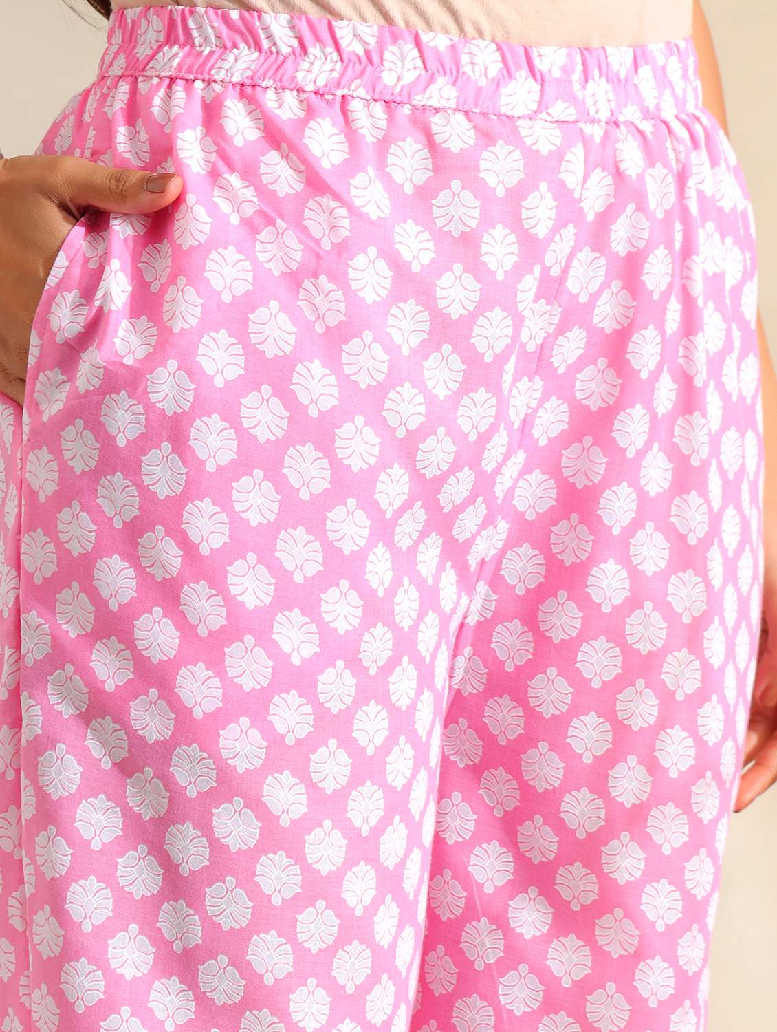 women floral three quarter sleeve kurta pant with dupatta set - 22326626 -  Standard Image - 5