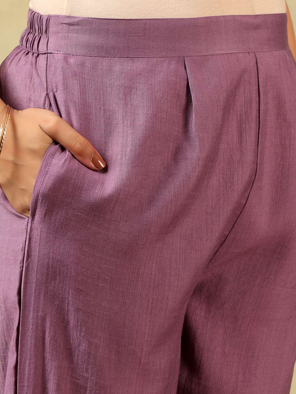 women solid with work mandarin neck kurta pant with dupatta set - 22326628 -  Standard Image - 5