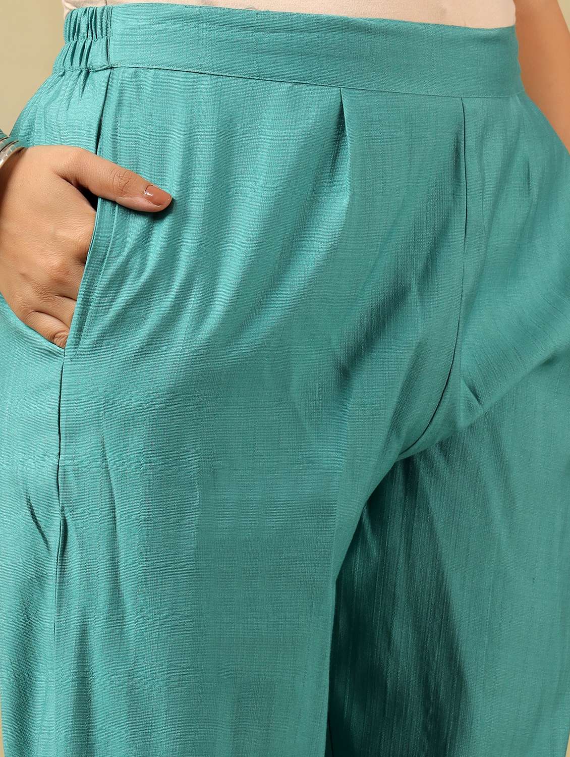women solid with work mandarin neck kurta pant with dupatta set - 22326634 -  Standard Image - 5
