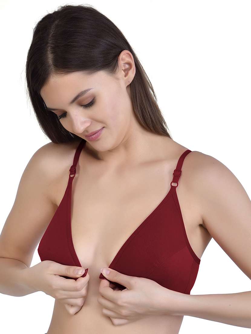 women pack of 3 solid non wired bra - 22326676 -  Standard Image - 3