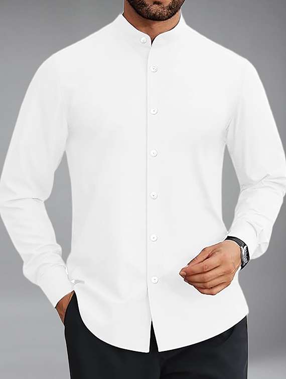 men solid long sleeve regular fit casual shirt - 22326799 -  Standard Image - 3