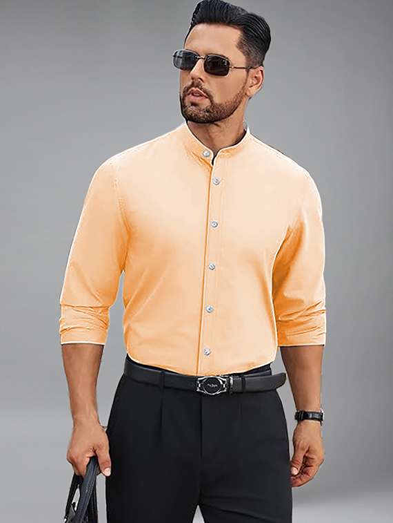 men solid long sleeve regular fit casual shirt