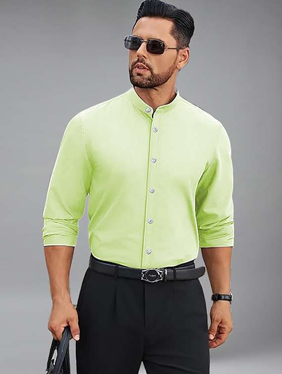 men solid long sleeve regular fit casual shirt