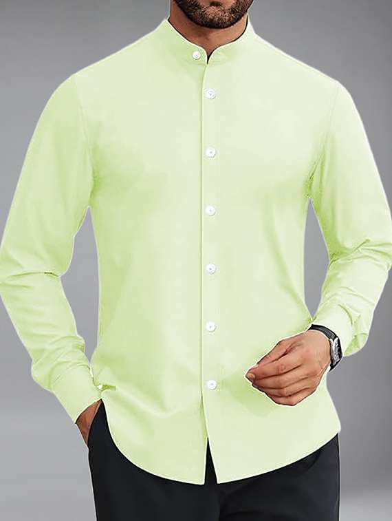 men solid long sleeve regular fit casual shirt - 22326815 -  Standard Image - 3