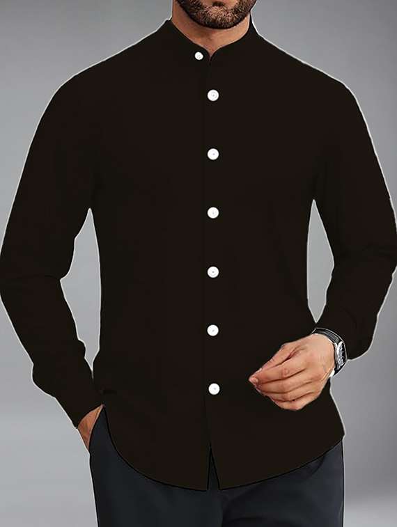 men solid long sleeve regular fit casual shirt - 22326816 -  Standard Image - 3
