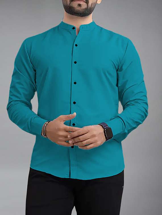 men solid long sleeve regular fit casual shirt - 22326840 -  Standard Image - 3