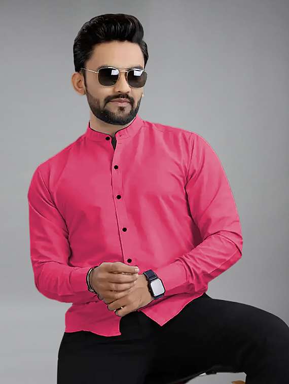 men solid long sleeve regular fit casual shirt