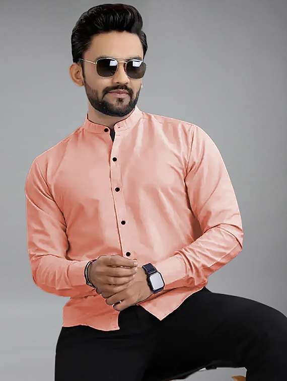 men solid long sleeve regular fit casual shirt