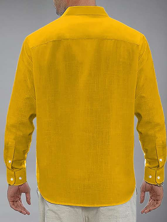 men solid long sleeve regular fit casual shirt - 22326858 -  Standard Image - 3