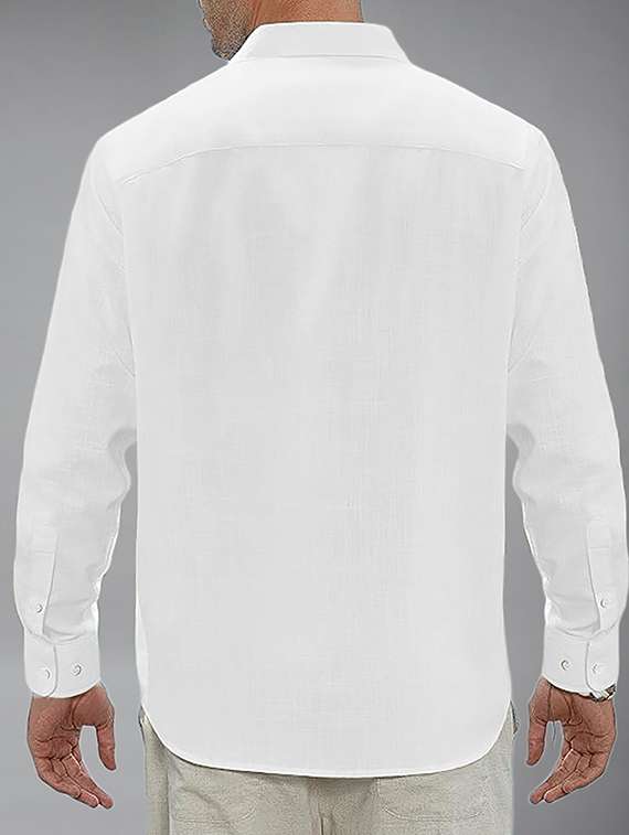 men solid long sleeve regular fit casual shirt - 22326859 -  Standard Image - 3