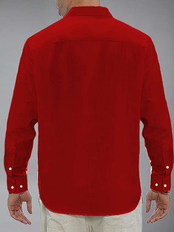 men solid long sleeve regular fit casual shirt - 22326863 -  Standard Image - 3