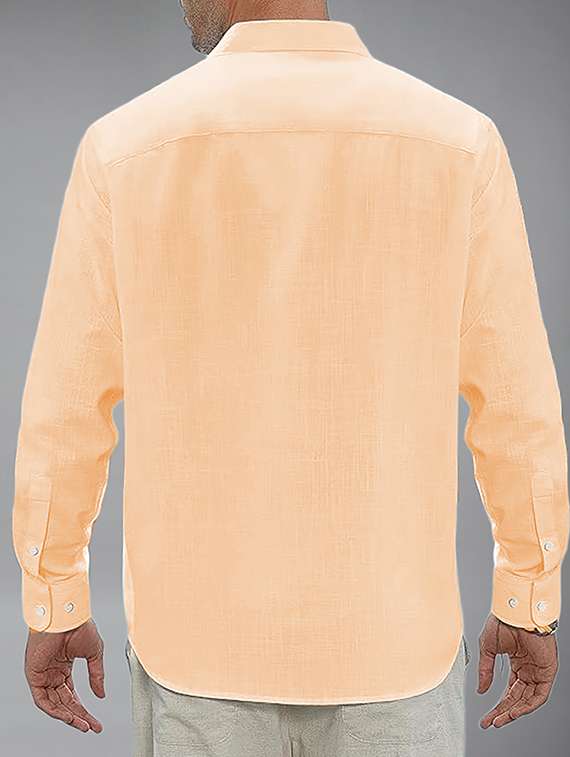 men solid long sleeve regular fit casual shirt - 22326867 -  Standard Image - 3