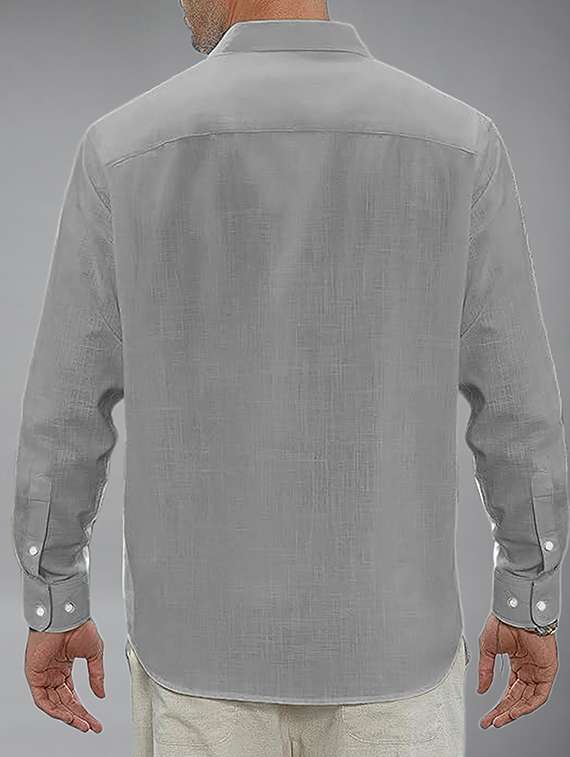 Men Solid Long Sleeve Regular Fit Casual Shirt - 22326873 -  Standard Image - 3