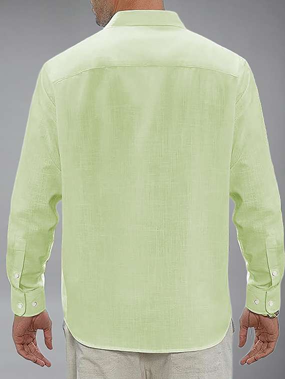 men solid long sleeve regular fit casual shirt - 22326875 -  Standard Image - 3