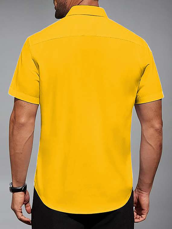 men solid short sleeve regular fit casual shirt - 22326898 -  Standard Image - 3