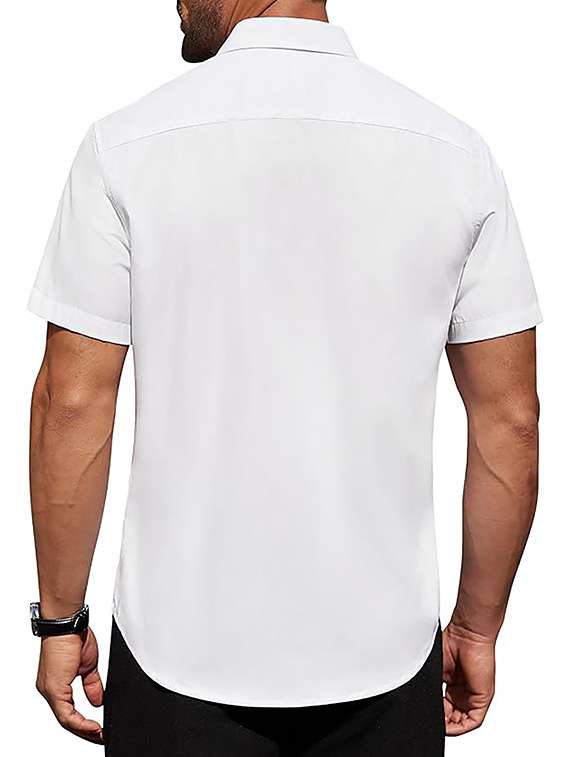 men solid short sleeve regular fit casual shirt - 22326899 -  Standard Image - 3