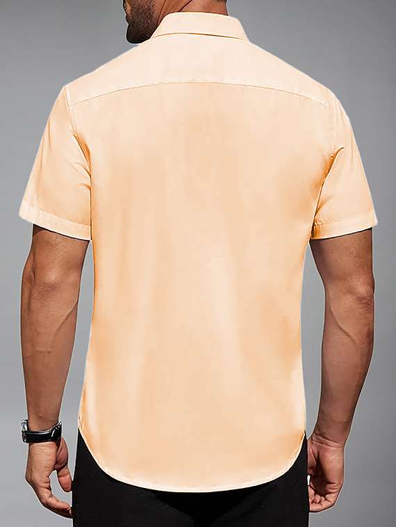 men solid short sleeve regular fit casual shirt - 22326907 -  Standard Image - 3