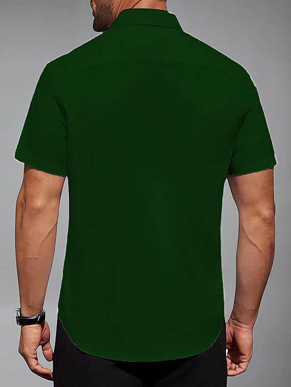 men solid short sleeve regular fit casual shirt - 22326912 -  Standard Image - 3