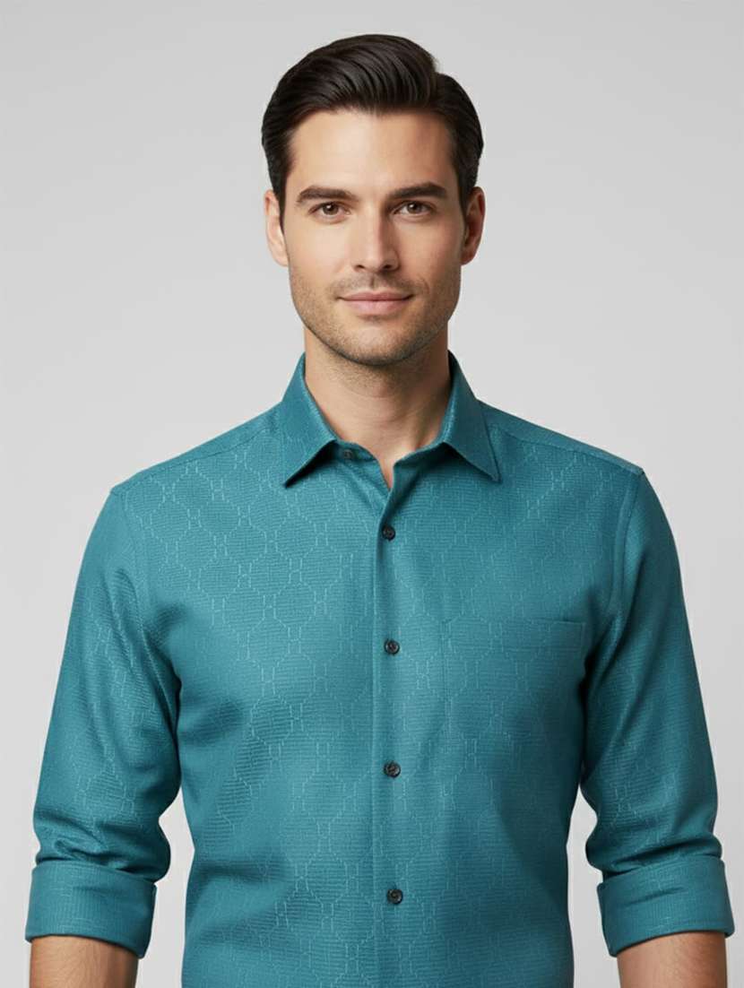 men self design long sleeve regular fit formal shirt - 22326935 -  Standard Image - 3