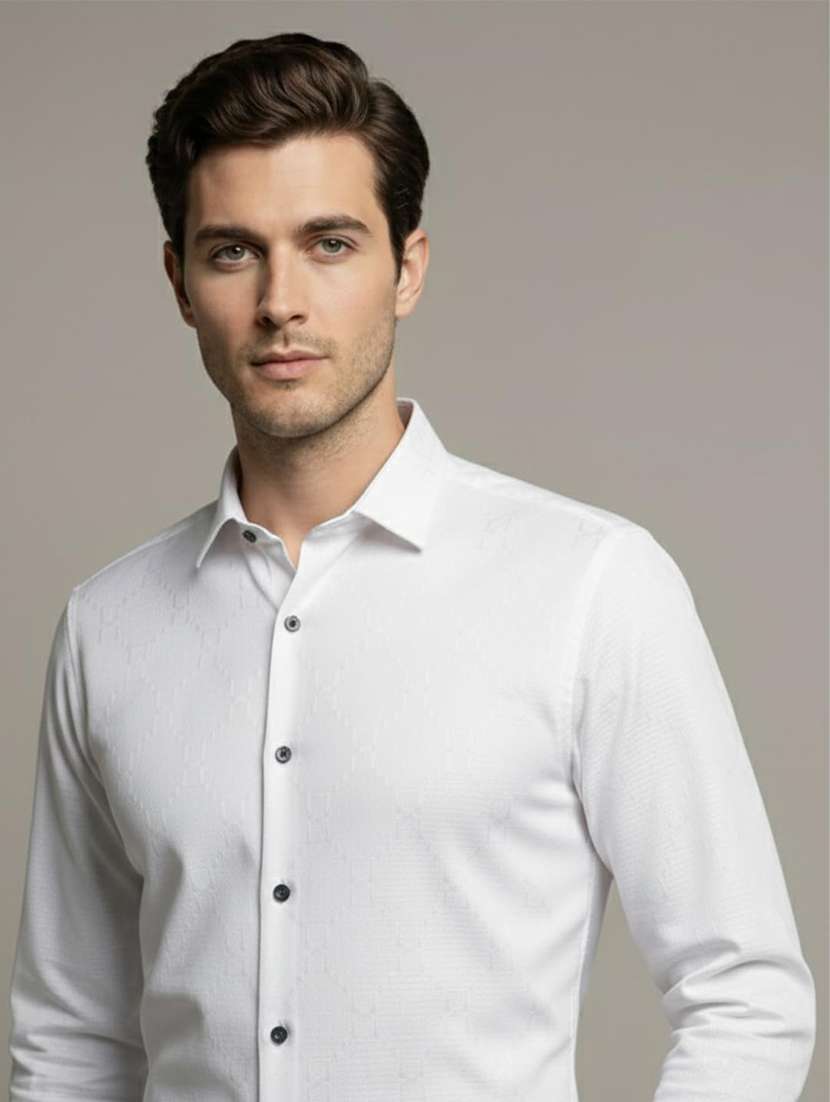 men self design long sleeve regular fit formal shirt - 22326936 -  Standard Image - 3