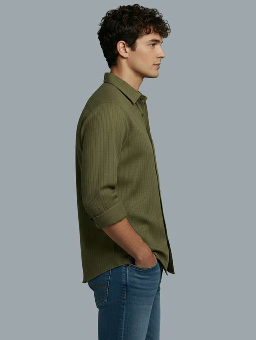 men striped long sleeve regular fit casual shirt - 22326954 -  Standard Image - 3