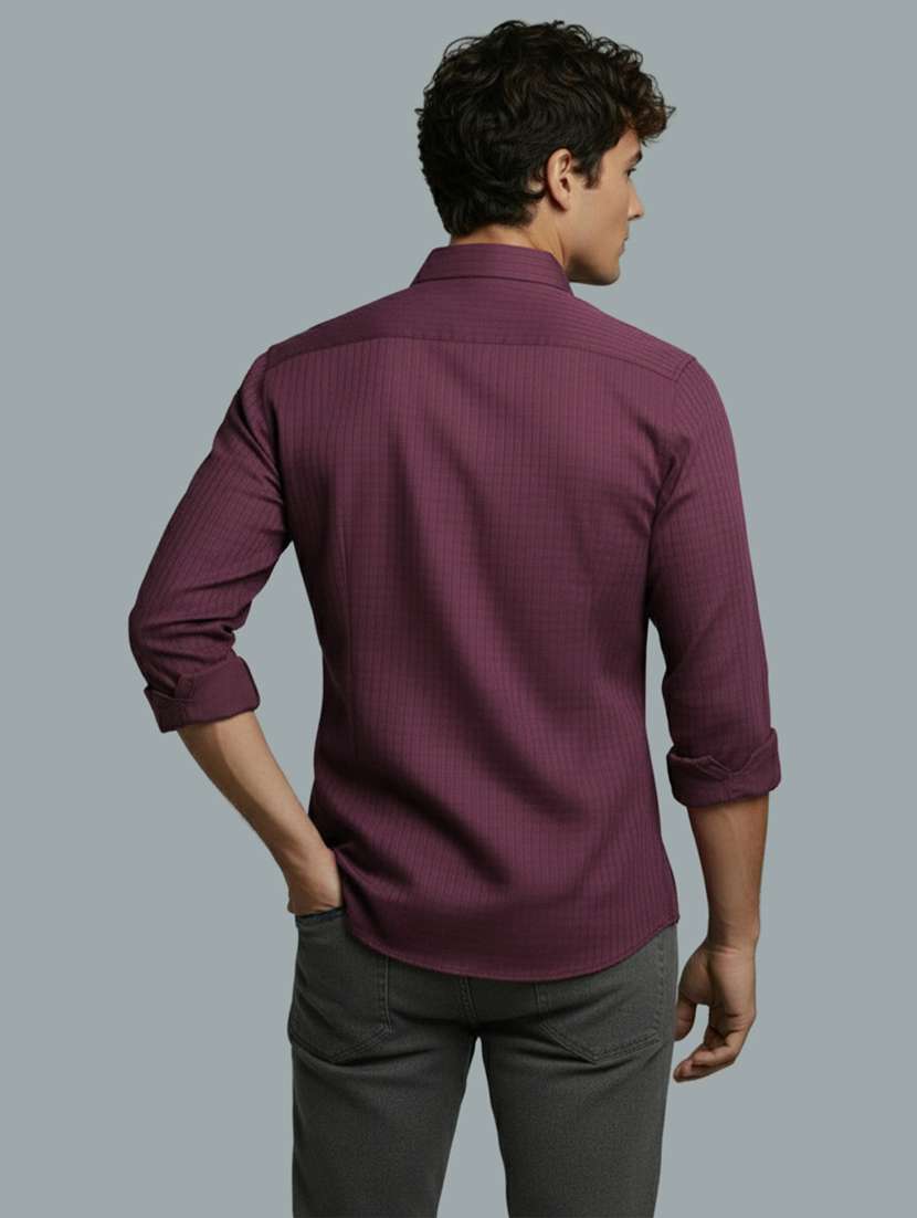 men striped long sleeve regular fit casual shirt - 22326956 -  Standard Image - 3