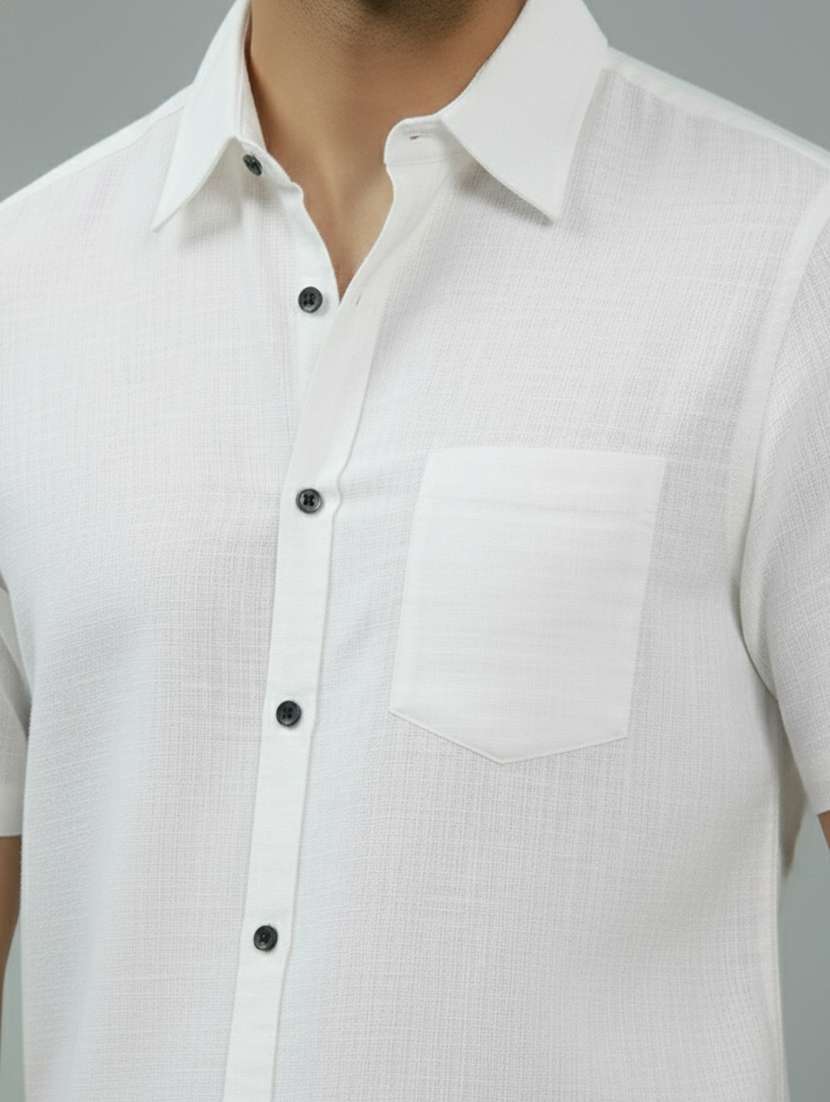 men solid short sleeve regular fit casual shirt - 22326983 -  Standard Image - 3