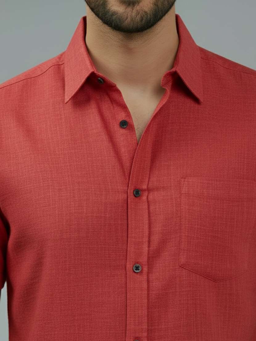 Men Solid Short Sleeve Regular Fit Casual Shirt - 22326986 -  Standard Image - 3