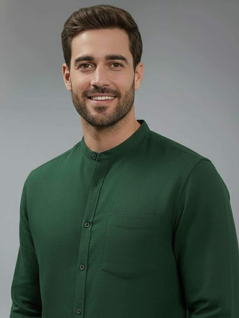 men solid long sleeve regular fit casual shirt - 22327077 -  Standard Image - 3