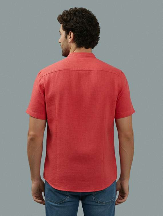 men solid short sleeve regular fit casual shirt - 22327142 -  Standard Image - 3
