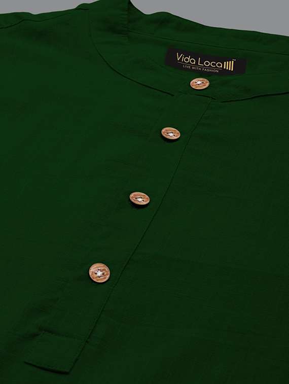 men solid mandarin neck short kurta - 22327186 -  Standard Image - 3
