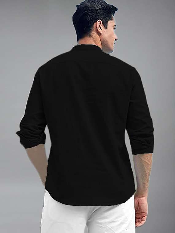 men solid mandarin neck short kurta - 22327304 -  Standard Image - 3
