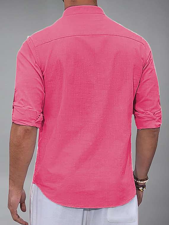 men solid mandarin neck short kurta - 22327305 -  Standard Image - 3