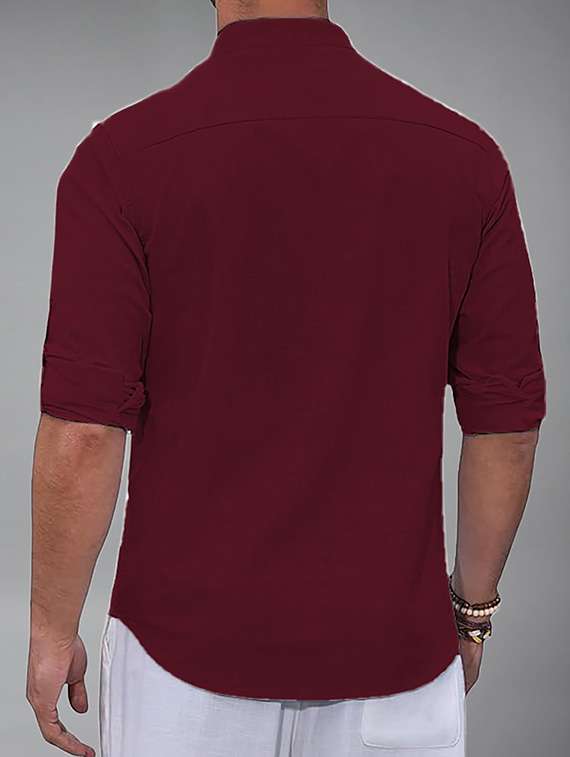 men solid mandarin neck short kurta - 22327309 -  Standard Image - 3