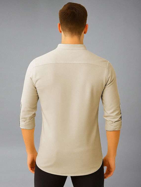 men solid mandarin neck short kurta - 22327325 -  Standard Image - 3