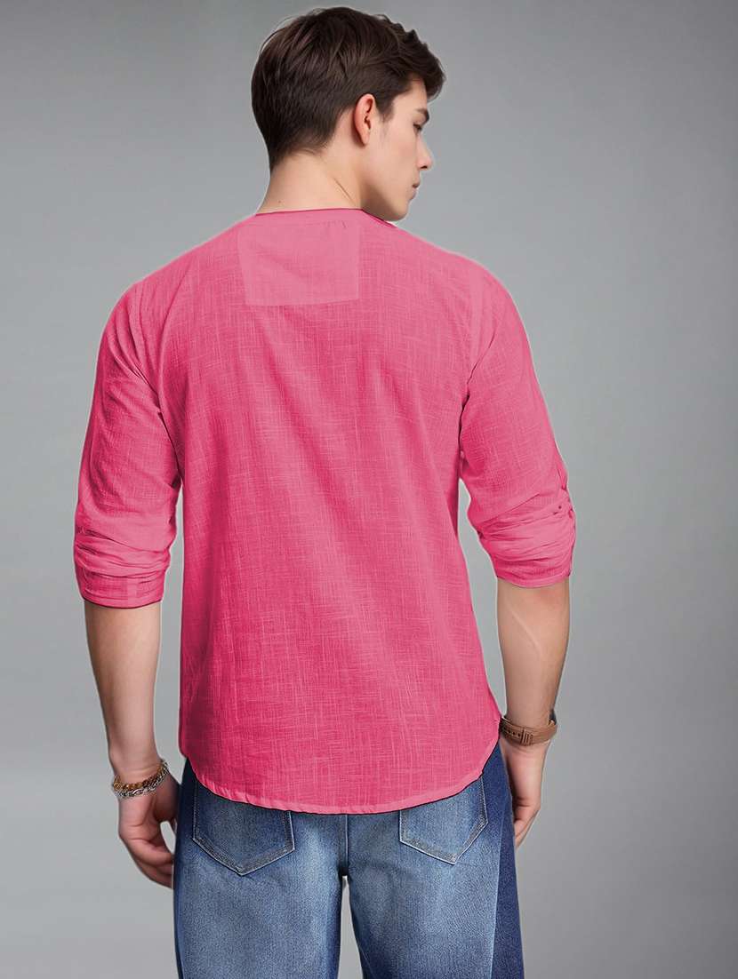 men solid mandarin neck short kurta - 22327353 -  Standard Image - 3