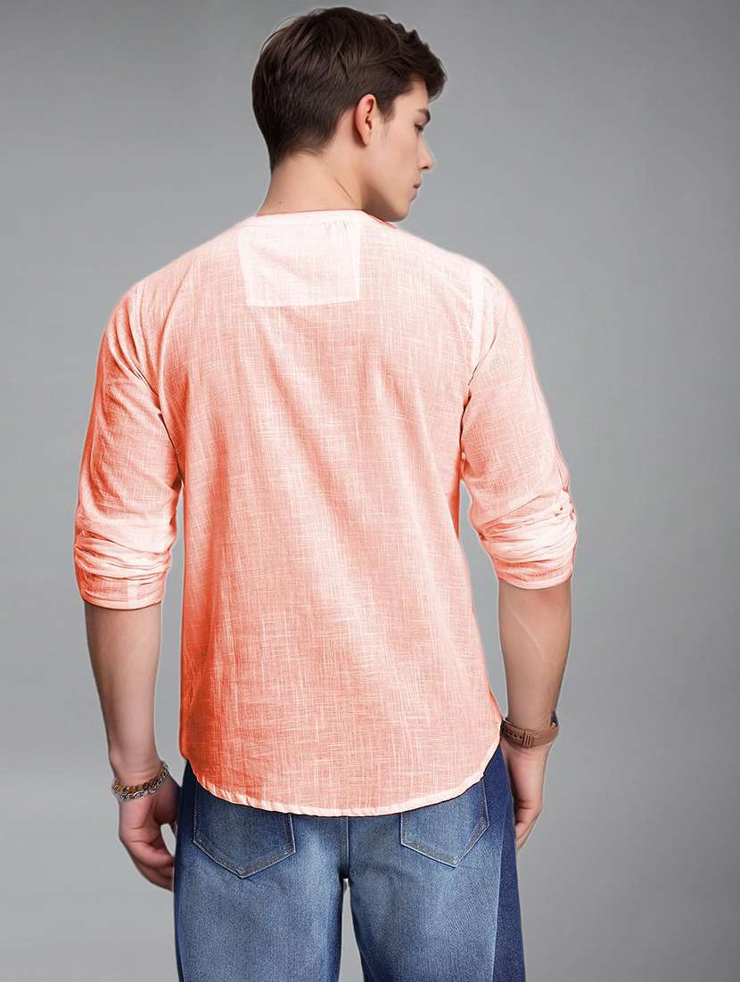 men solid mandarin neck short kurta - 22327354 -  Standard Image - 3
