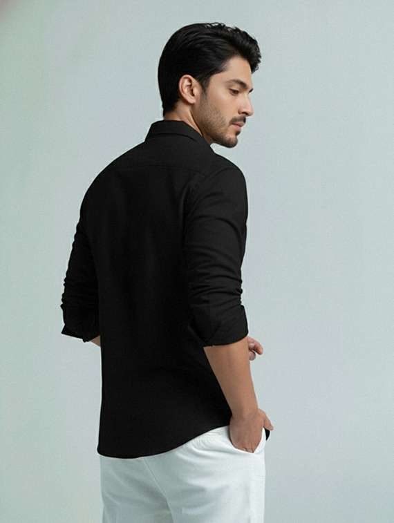 men solid long sleeve short kurta - 22327383 -  Standard Image - 3