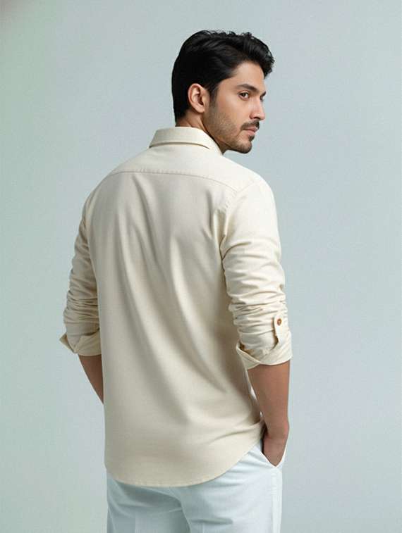 men solid long sleeve short kurta - 22327384 -  Standard Image - 3