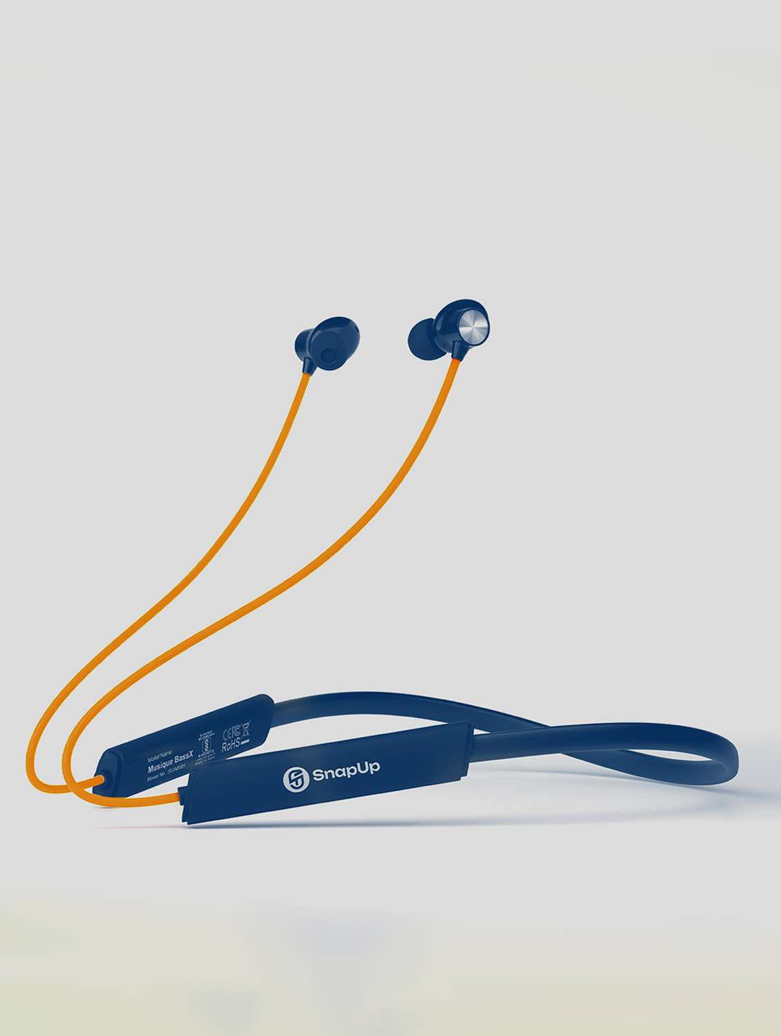 snapup musique bassx bluetooth wireless neckband (blue yellow)