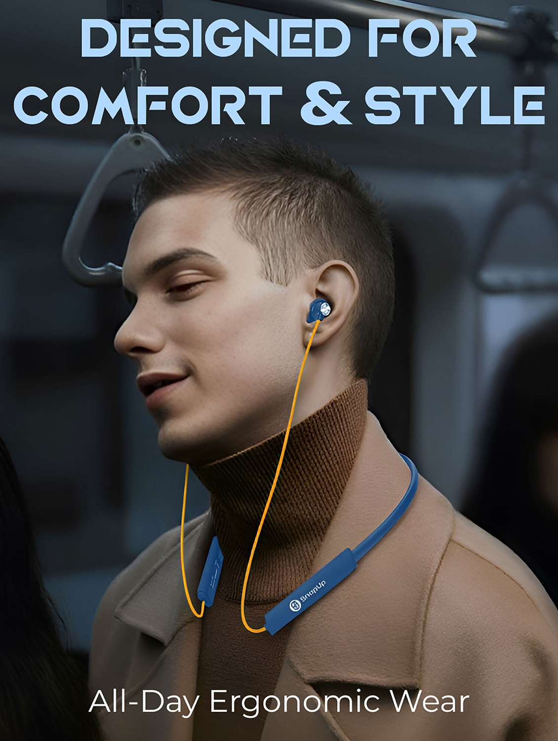 snapup musique bassx bluetooth wireless neckband (blue yellow) - 22327554 -  Standard Image - 10