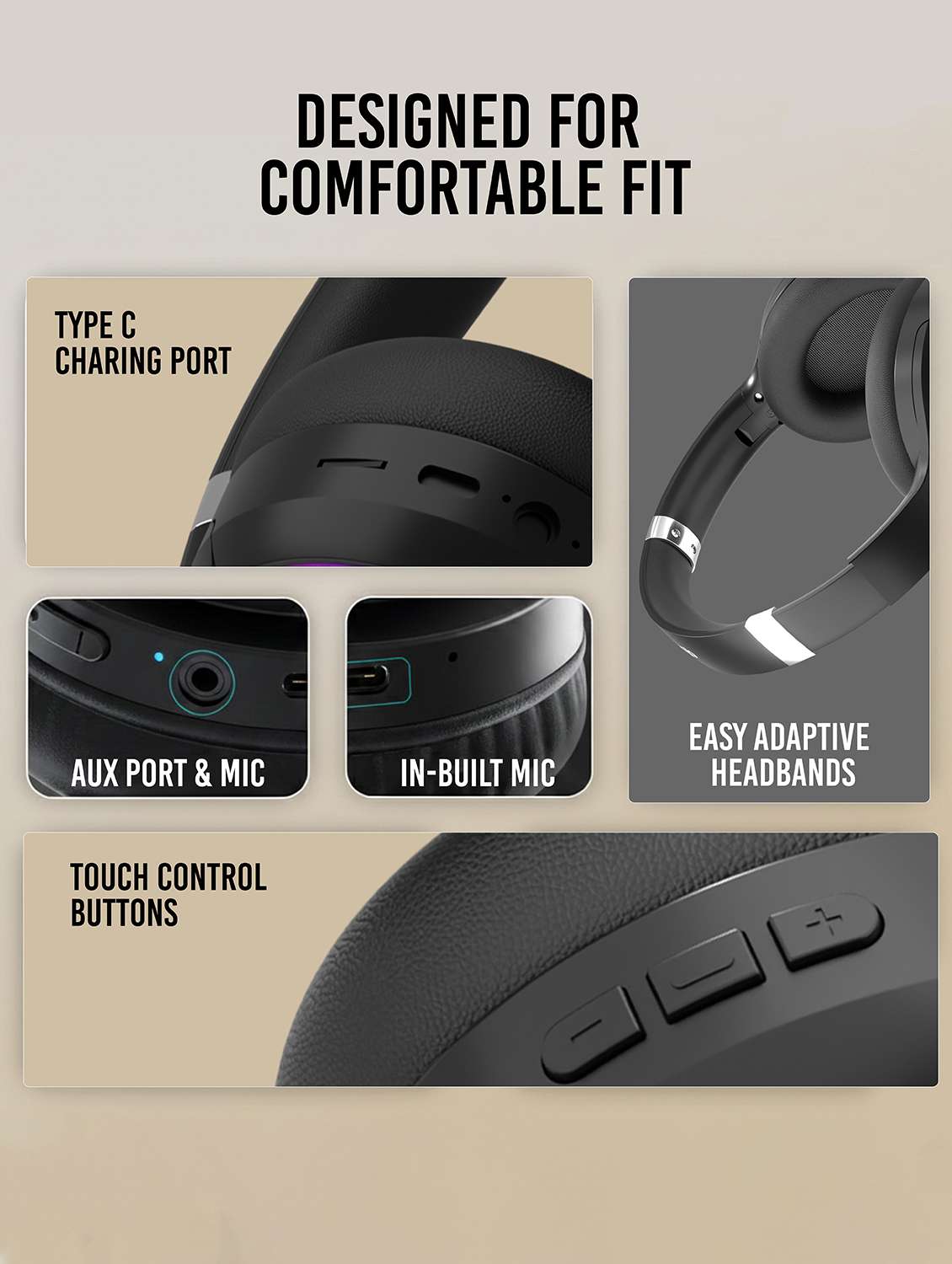 snapup snaphead glow over the head headphone (electric black) - 22327560 -  Standard Image - 3