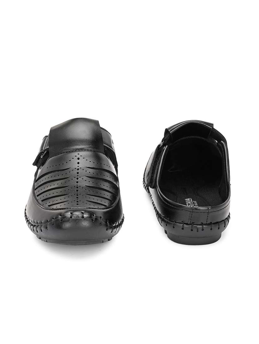 men black slip on sandal - 22327573 -  Standard Image - 3